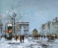 アントワーヌ・ブランシャール シャンゼリゼの冬 油絵